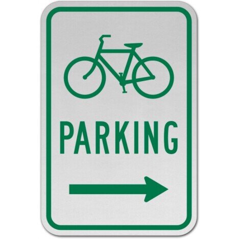 Bicycle Parking Right Arrow Sign