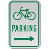 Bicycle Parking Right Arrow Sign